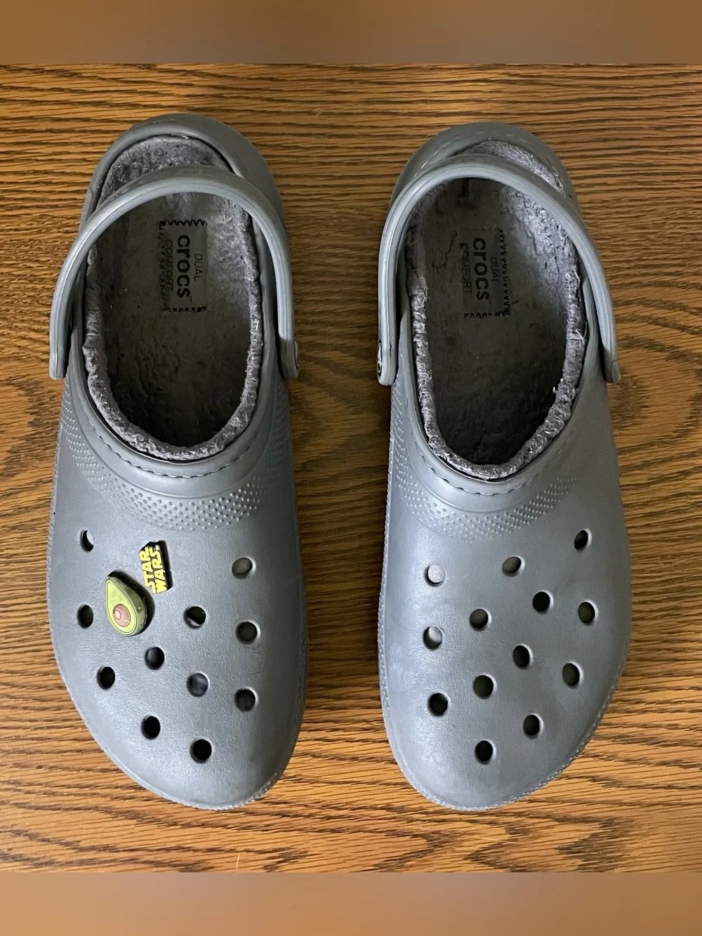 CROCS  Lined Clogs in Gray with Star Wars Jibbitz